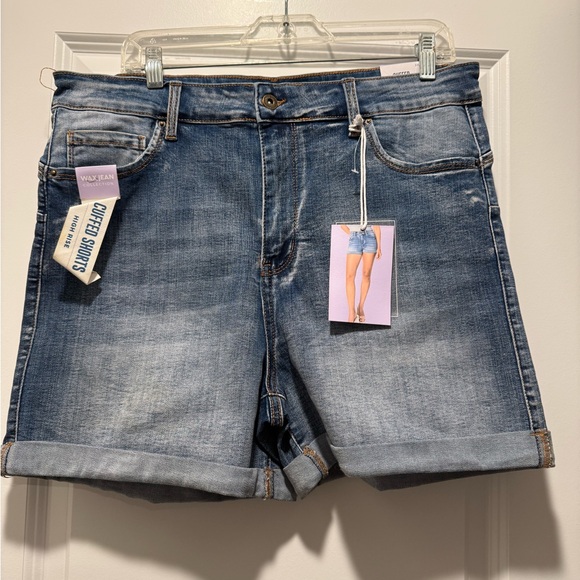 Wax Jean Pants - Denim Cuffed Shorts Size 2x